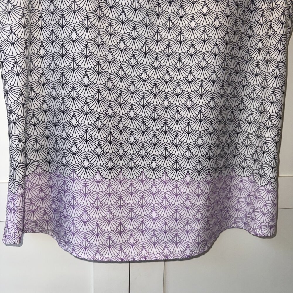 The Limited Womens Sz Large Keyhole Back Blouse Geometric Layered Blouse - Picture 6 of 14